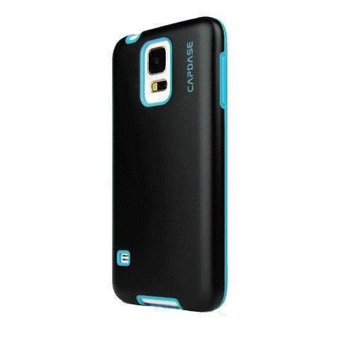 Capdase Soft Jacket Vika Back Case Cover for Samsung Galaxy S5 - Black / Light Blue