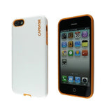 Capdase Soft Jacket Vika Back Case for Apple iPhone 5S / 5 - White / Orange