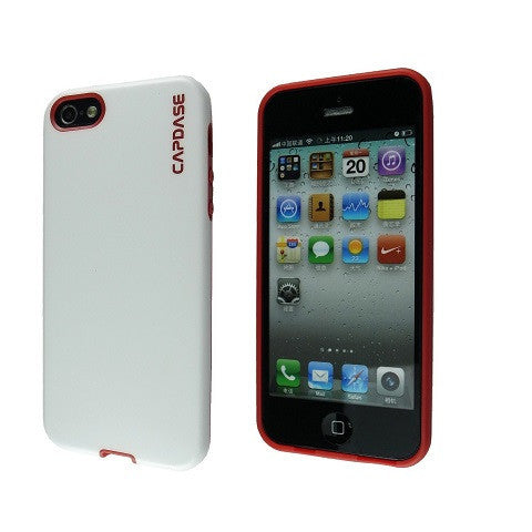 Capdase Soft Jacket Vika Back Case for Apple iPhone 5S / 5 - White / Red